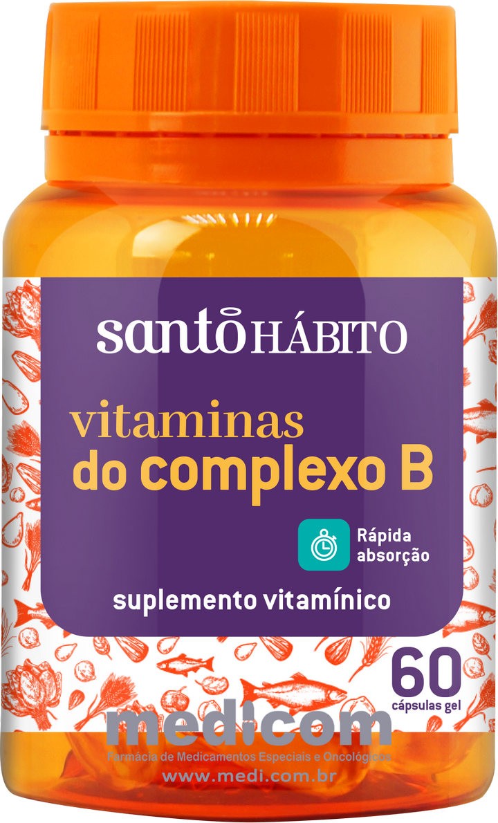 Vitaminas Do Complexo B 60 Capsulas Gel Santo Habito Farmacia Medicom