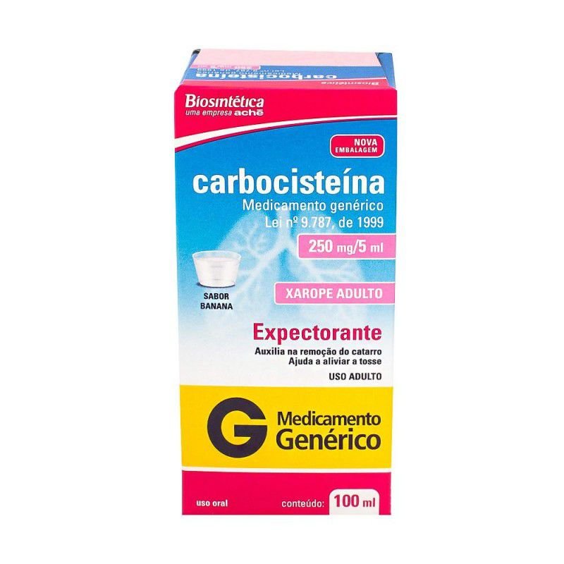 Carbocisteina 250mg5ml Adulto Exp Banana 100ml Gen Biosintetica