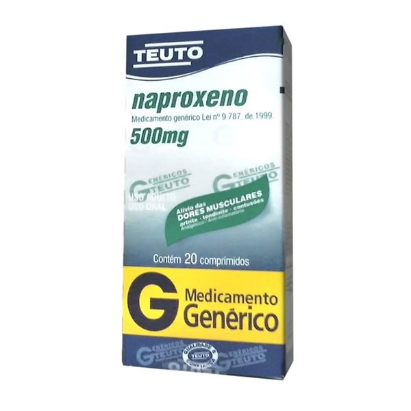 Naproxeno 500mg Caixa C 20cp Genérico Teuto Farmácia Medicom